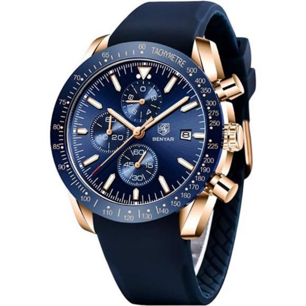 Genuine Silicone Strap, Waterproof and Scratch Resistant Watch for Men